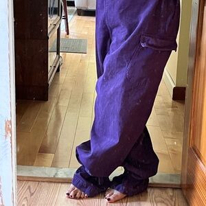 Vintage UFO 100% Cotton No Hardware Purple Overalls